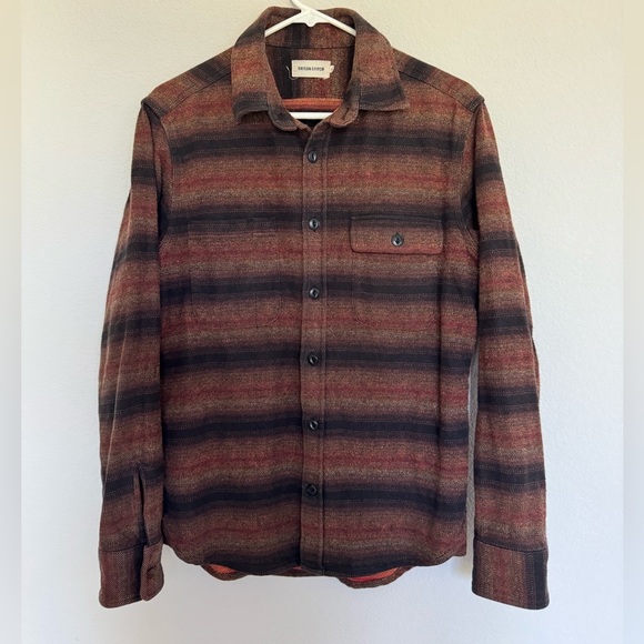 Taylor Stitch Moto Utility Shirt Sunset Stripe 38 /S - Picture 7 of 9